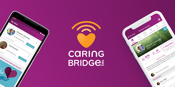 CaringBridge graphic with mobile devices