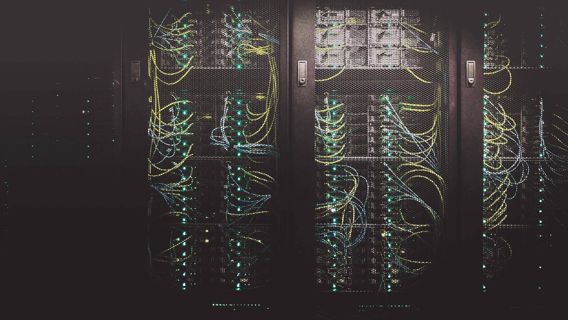 close up view of server towers