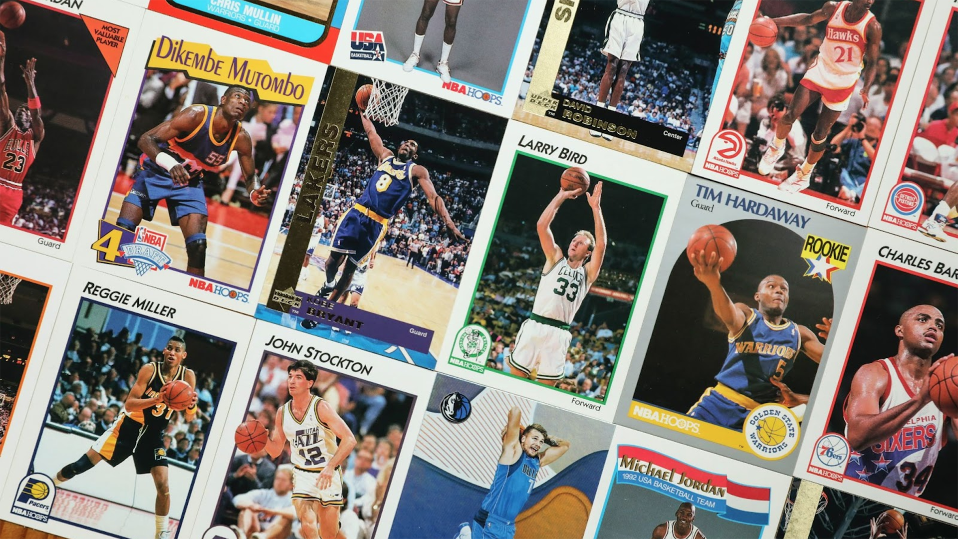collage of sports trading cards