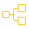 Data infrastructure icon yellow