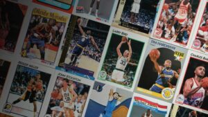 Collection of sportscards laid out together