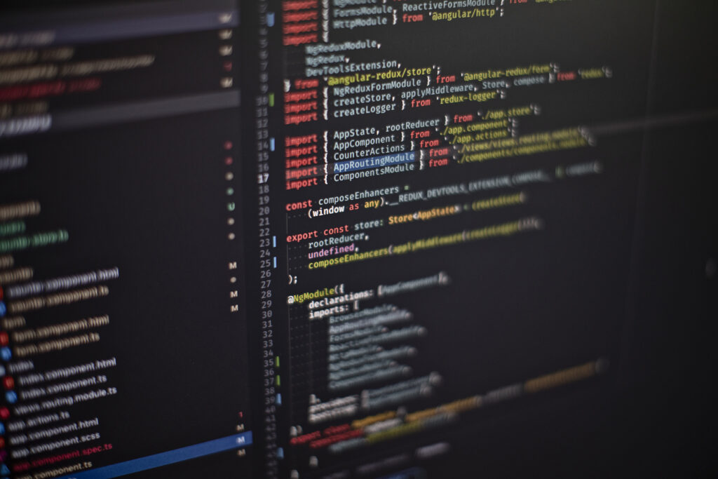 Close up image of lines of code