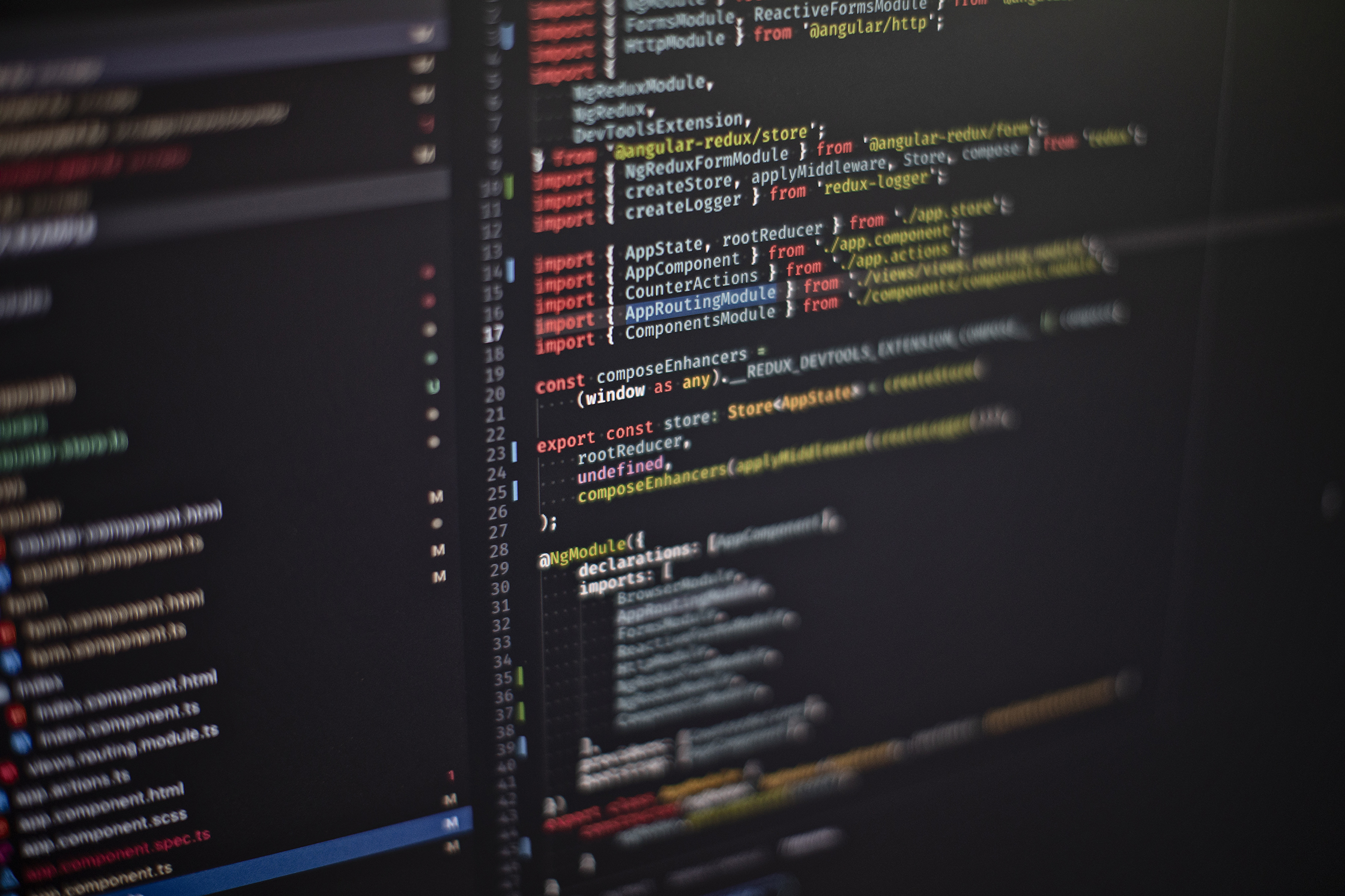 Close up image of lines of code